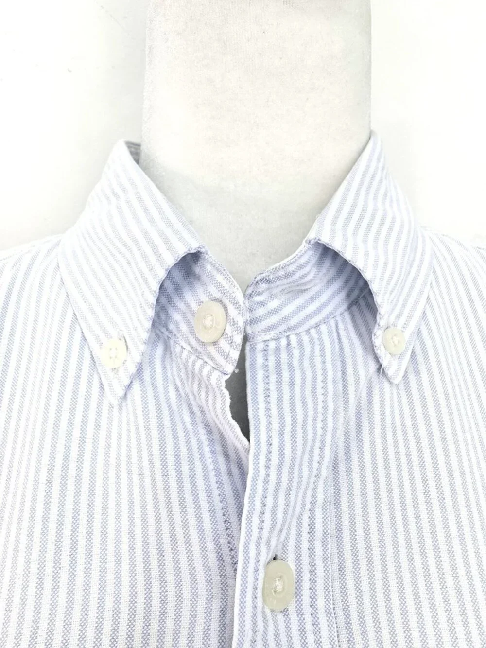 J. Crew Men’s Light Blue and White Oxford Slim Flex Button Down Shirt Men M